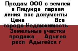 Продам ООО с землей в Пицунде, первая линия, все документы › Цена ­ 9 000 000 - Все города Недвижимость » Земельные участки продажа   . Адыгея респ.,Адыгейск г.
